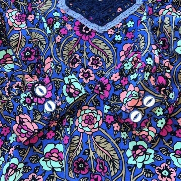 Matilda Jane Dress Womens M Multicolor Floral Long Sleeve Shift Pockets Rayon - Picture 7 of 14